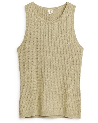 ARKET Cable-knit Tank Top - Natural