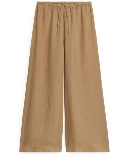 ARKET Relaxed Drawstring Trousers - Natural