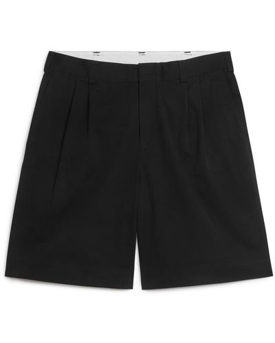ARKET Shorts Aus Baumwolle Mit Weitem Bein - Schwarz