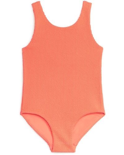 ARKET Seersucker Swimsuit - Orange