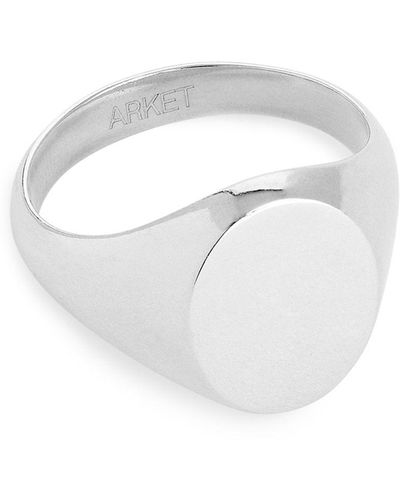 ARKET Sterling Silver Signet Ring - White