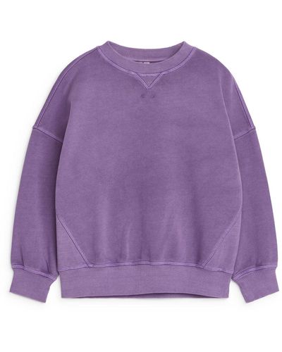 ARKET Relaxed Cotton Sweatshirt - Purple
