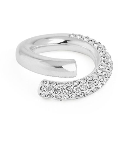ARKET Silver-plated Rhinestone Ring - White