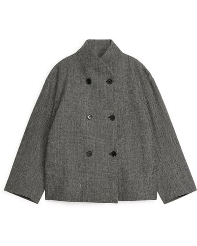 ARKET Shawl-collar Wool Jacket - Grey