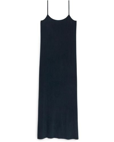 ARKET Cupro Slip Dress - Blue