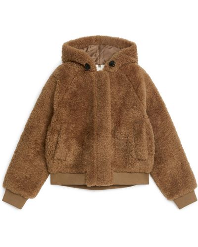 ARKET Fluffy Pile Jacket - Brown