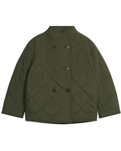 ARKET Quilted Shawl-collar Jacket - Green