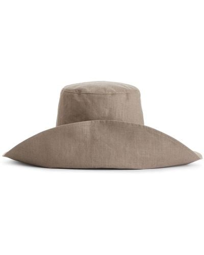 ARKET Linen Hat - Brown