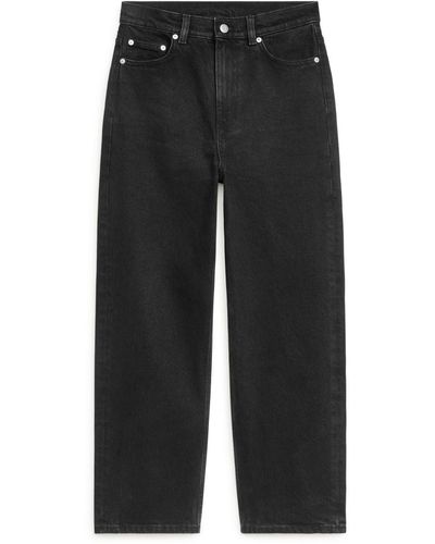 ARKET Rose Cropped Straight Stretch Jeans - Black