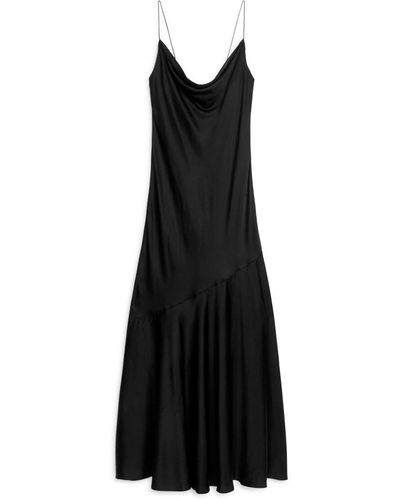 ARKET Satin Maxi Dress - Black