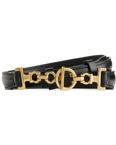 ARKET T-bar Clasp Leather Belt - Black