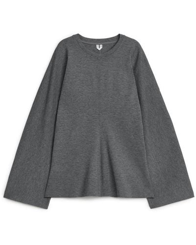 ARKET Sweatshirt Aus Merinowolle Mit Sanduhr-Silhouette - Grau
