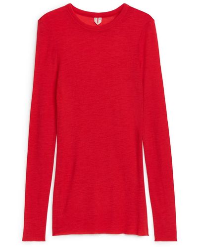 ARKET Long-sleeved Merino Top - Red