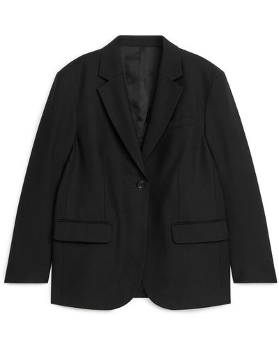 chequered wool blend jacket arket