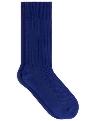 ARKET Gerippte Socken Aus Supima-Baumwolle - Blau