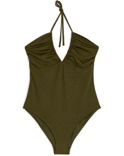 ARKET Halterneck Swimsuit - Green