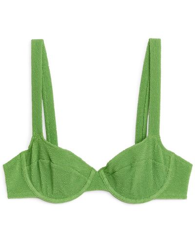 ARKET Crinkle-Bikini-Oberteil Mit Bügeln - Grün