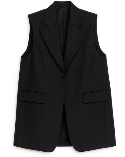 ARKET Wool-blend Waistcoat - Black