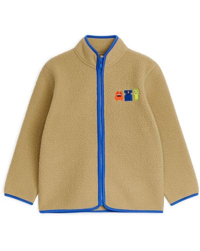 ARKET Embroidered Fleece Jacket - Natural