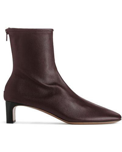 ARKET Stretch-leather Sock Boots - Brown