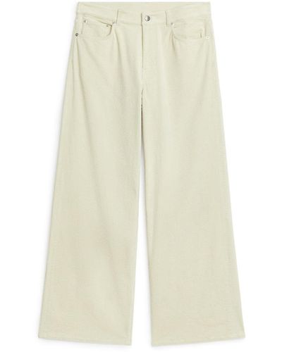 ARKET Wide Corduroy Trousers - White