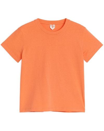 ARKET Crew-neck T-shirt - Orange