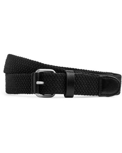ARKET Braided Leather Trimmed Belt - Black