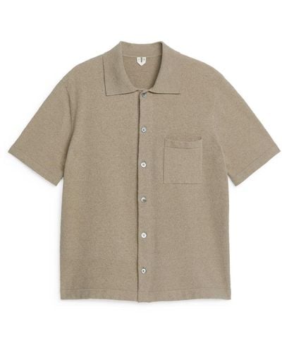 ARKET Button-up Polo Shirt - Grey