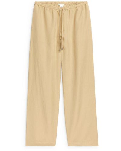 ARKET Lyocell-linen Trousers - Natural