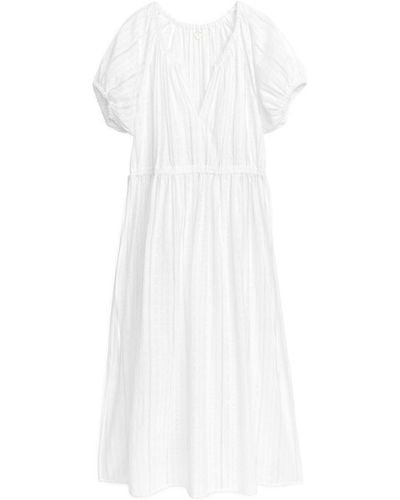 ARKET Kleid Mit Lochstickerei - Weiß