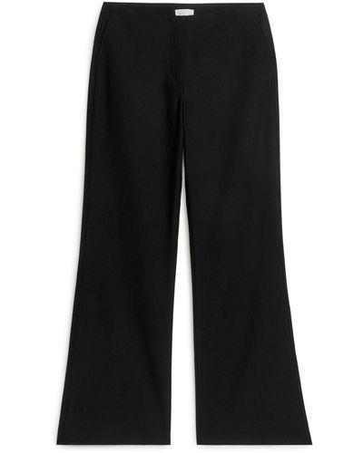 ARKET Wool Blend Twill Trousers - Black