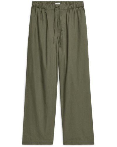 ARKET Cotton Pyjama Trousers - Green