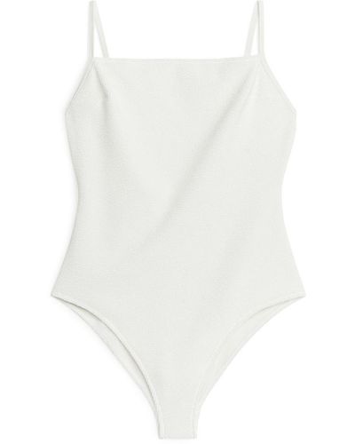 ARKET Texturierter Badeanzug - Weiß