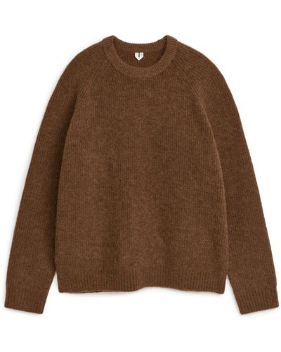 ARKET Wool Alpaca Jumper - Brown