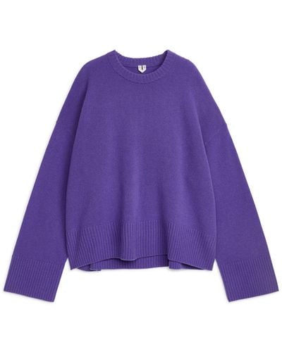 ARKET Relaxed Cashmere-wool Jumper - Purple