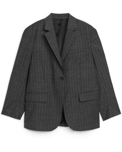 ARKET Oversized Wool-blend Blazer - Grey