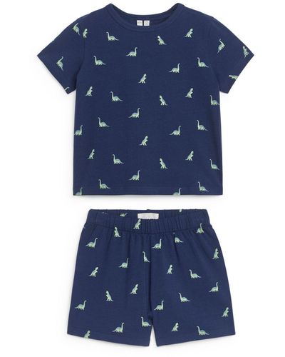 ARKET Short Jersey Pyjama Set - Blue