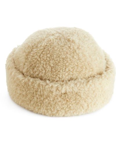 ARKET Wool Teddy Hat - Natural