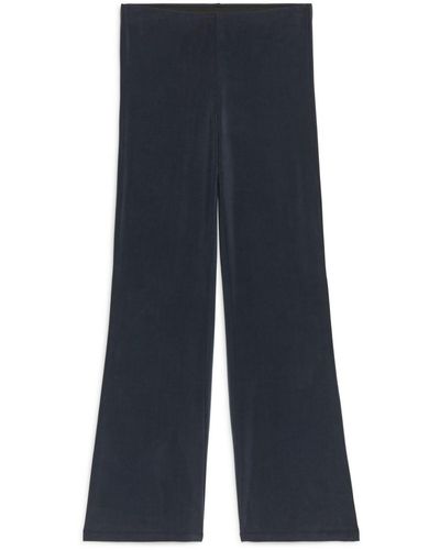 ARKET Flared Cupro Trousers - Blue