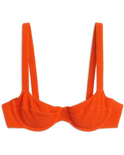 ARKET Crinkle Wired Bikini Top - Orange