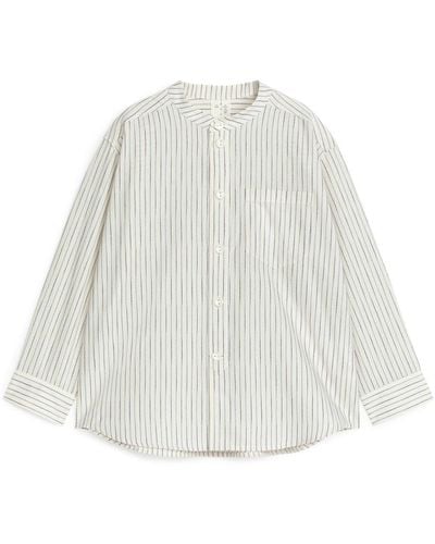 ARKET Collarless Cotton Shirt - White