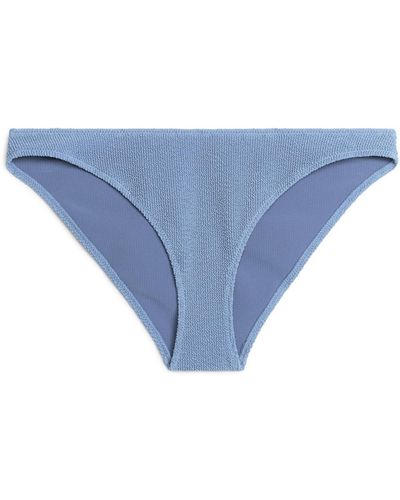 ARKET Low Waist Crinkle Bikini Bottom - Blue