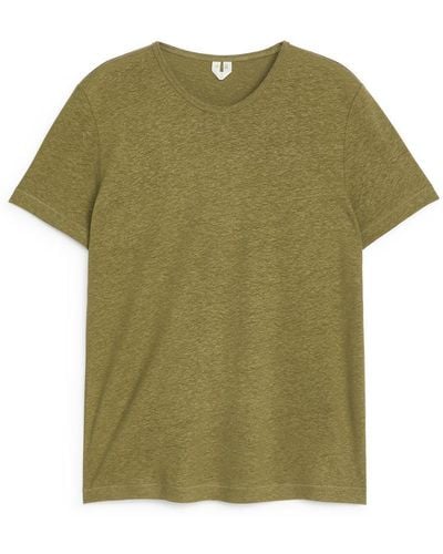 ARKET T-Shirt Aus Leinenmischung - Grün