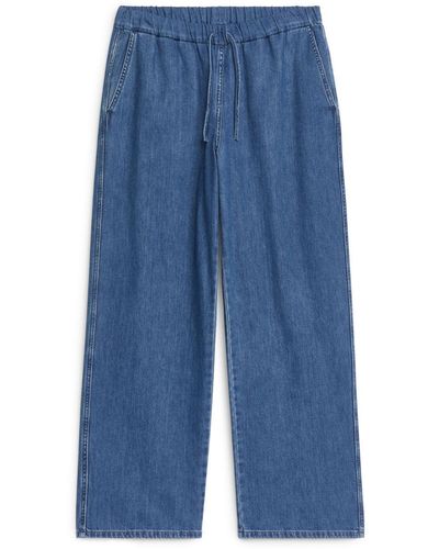 ARKET Drawstring Denim Trousers - Blue