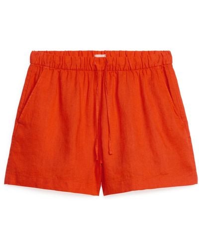 ARKET Linen Shorts - Red