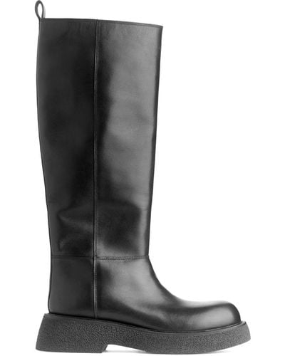 ARKET Chunky Leather Boots - Black