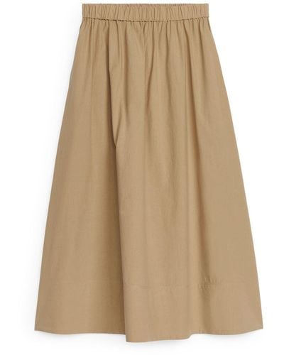 ARKET A-line Cotton Skirt - Natural