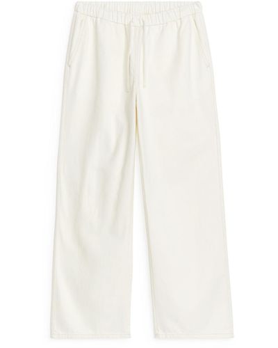 ARKET Drawstring Denim Trousers - White