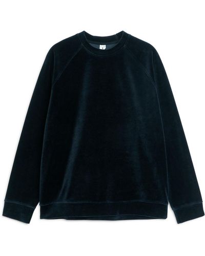 ARKET Velour Sweatshirt - Blue
