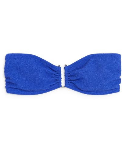 ARKET Textured Bandeau Bikini Top - Blue